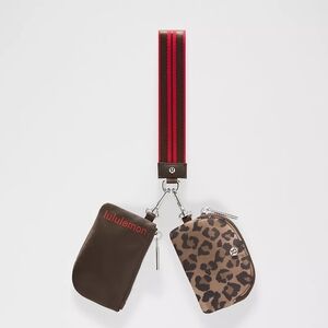 Lululemon Leopard Dual Pouch Wristlet Keychain